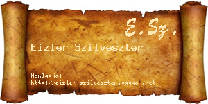 Eizler Szilveszter névjegykártya